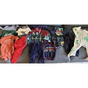 12 Month Baby Boy Fall Winter Mixed Clothing Lot 22 Pieces